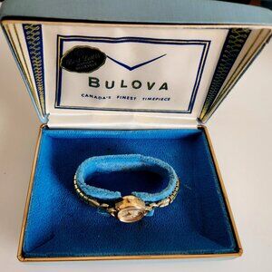BULOVA VINTAGE 10K ROLLED GOLD SELFWINDING WOMAN WATCH IN ORIGINAL BOX.